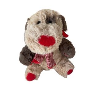 Animal Adventure Puppy Dog Plush 9” Beige & Brown Red Scarf Stuffed Animal Toys